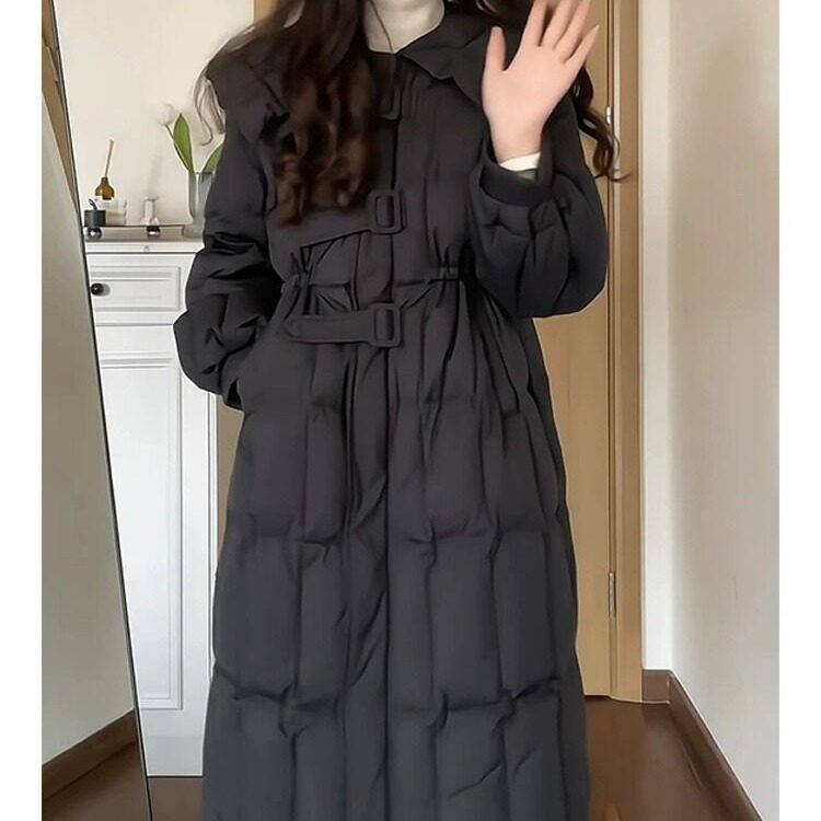 羽绒服女2025年冬季新款韩版中长款海军领设计感洋气奶fufu外套