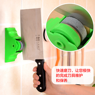 厨房菜刀具双面安全快速磨刀器 带底座磨刀石 磨刀器 家用固定式