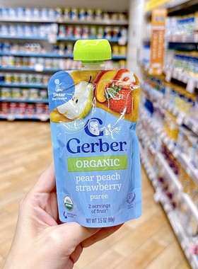 香港Gerber嘉宝香蕉奶油车轮磨牙泡芙条水果果泥溶豆宝宝零食酸奶