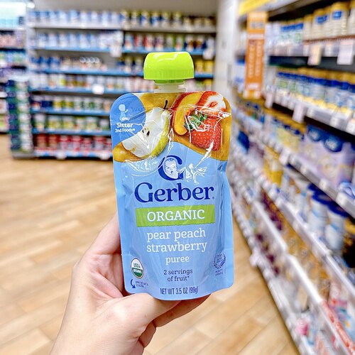香港Gerber嘉宝香蕉奶油车轮磨牙泡芙条水果果泥溶豆宝宝零食酸奶