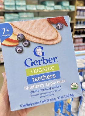 香港代购gerber嘉宝宝宝婴儿零食辅食磨牙棒米饼7个月+ 香蕉蓝莓