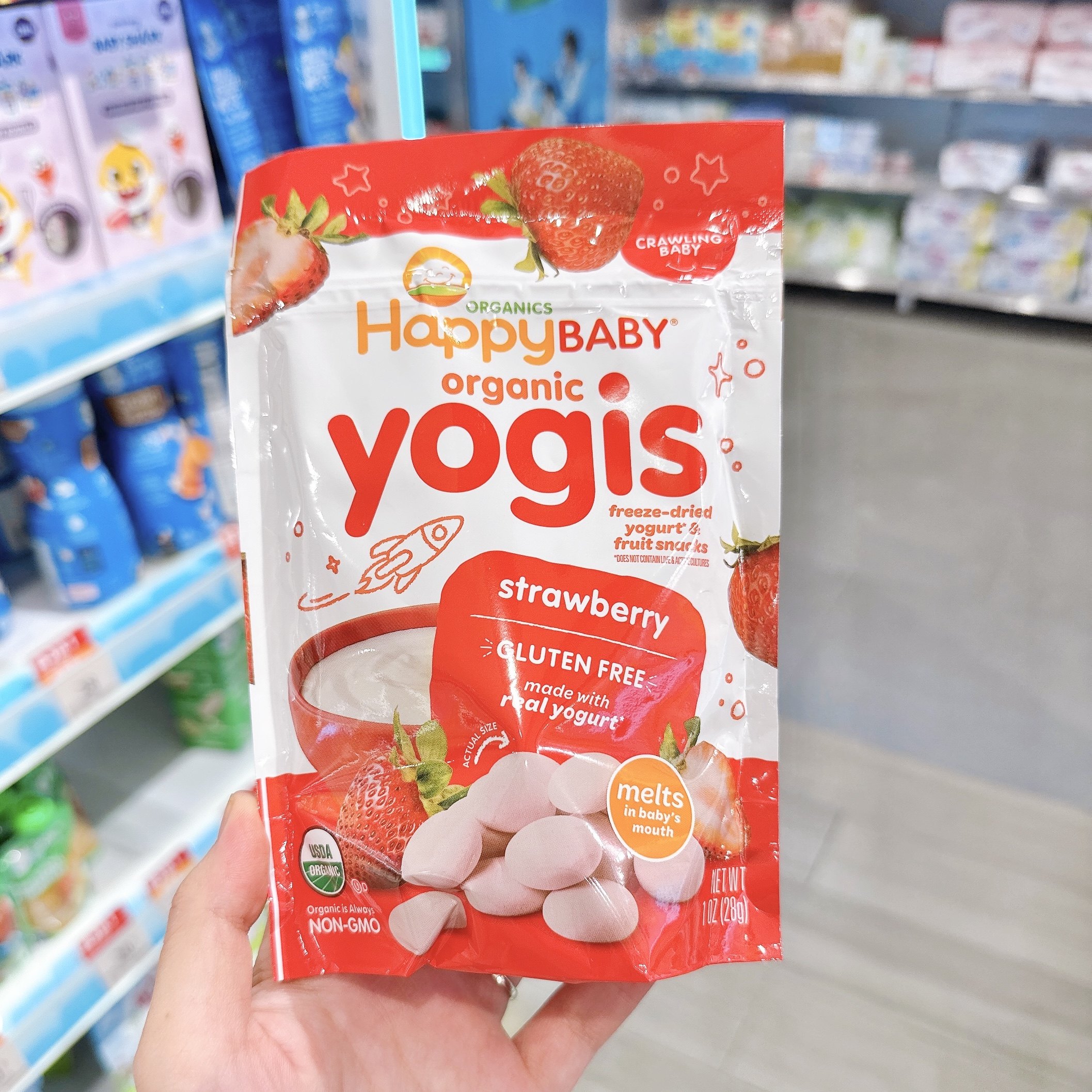 香港代购宝宝零食happybaby有机溶豆酸奶益生菌婴儿奶豆高钙8月起