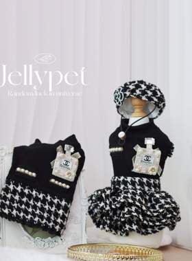 「香水」JELLY秋冬情侣小香风黑色宠物猫狗手工衣服定制