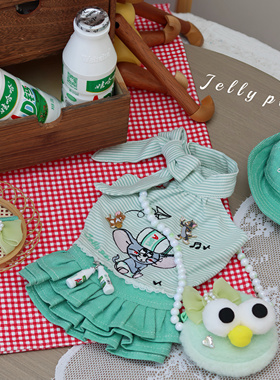 JELLY果冻家AD钙主题宠物猫狗手工衣服定制假两件绿色马尔济斯