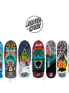 进口GODZILLA哥斯拉联名SANTACRUZ全加枫专业复古双翘滑板鱼板