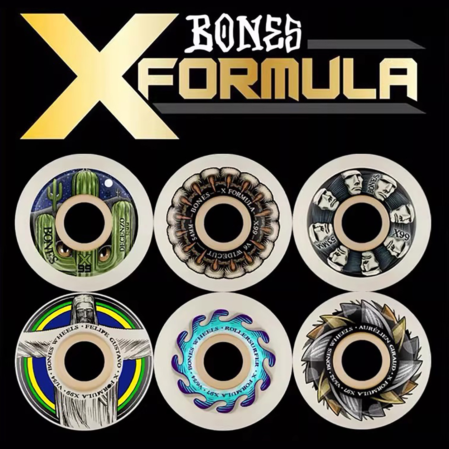 进口BONES WHEELS X-Formula 滑板轮93/97龙配方轮子动作刷街双用