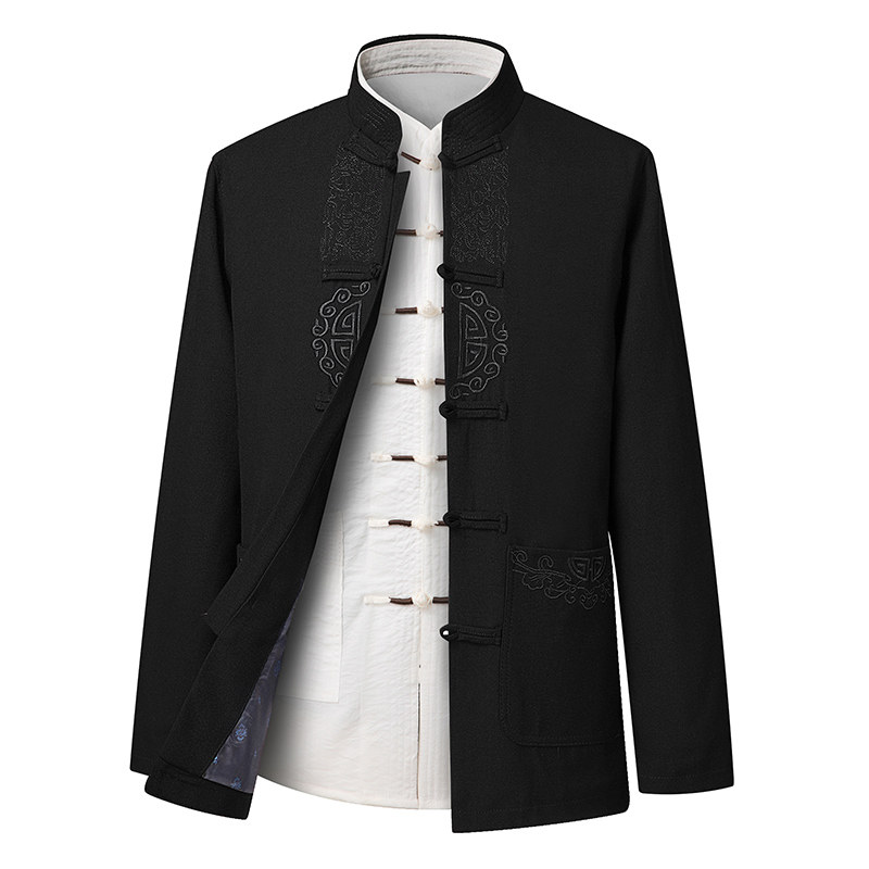 AUTUMN TANG COSTUME MENS MIDDLE-AGED AND ELDERLY SUIT CHINESE STYLE CHINESE STYLE DADDY THICK COAT GRANDPAS BIRTHDAY BIRTHDAY CLOTHES