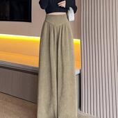 直筒裤 宽松显瘦加绒保暖慵懒松弛感大码 休闲阔腿 加绒长裤 秋冬新款