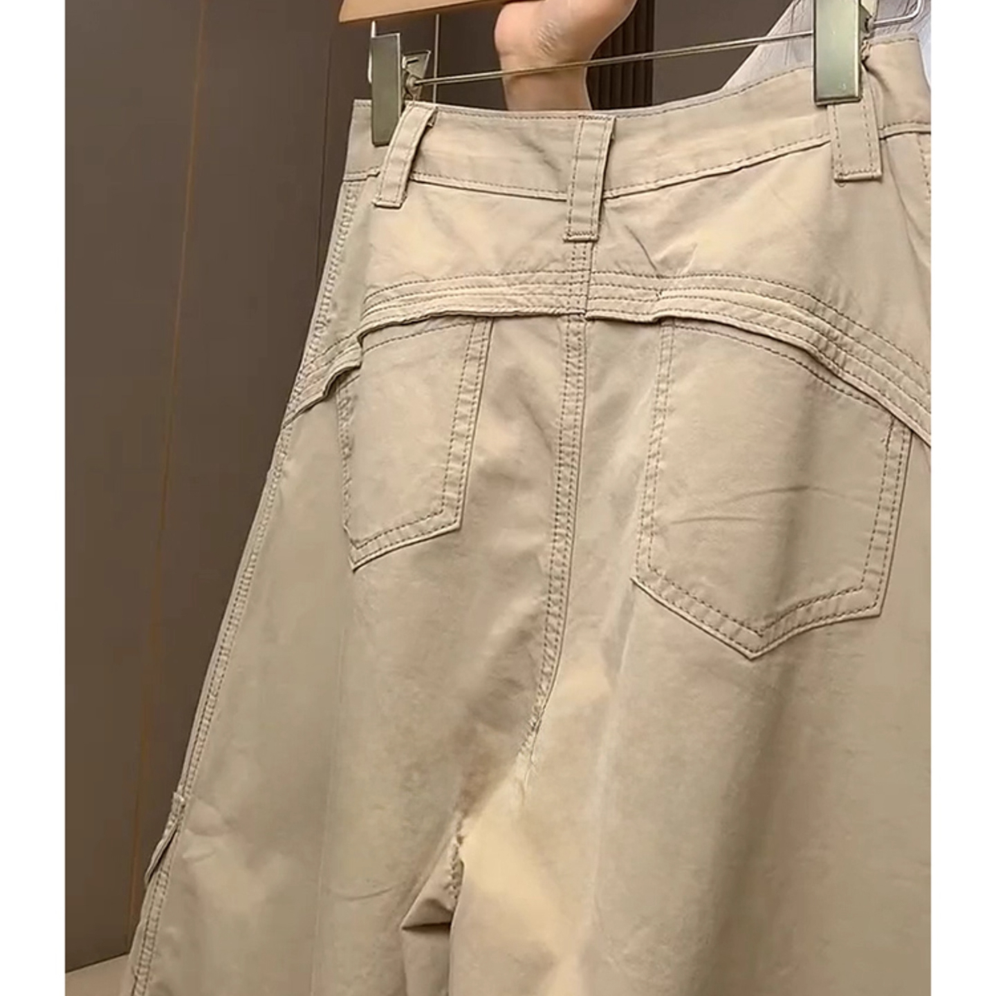美式复古设计多口袋伐木工装裤