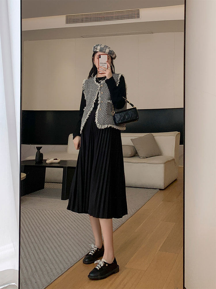 ZMA MATERNITY WEAR [BEIGANG] SPRING AND AUTUMN NEW VEST DRESS SET FASHION MATERNITY SKIRT AUTUMN STYLE