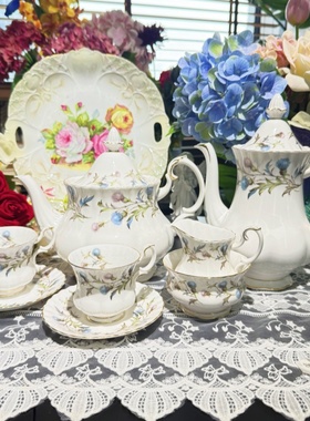 西洋古董 royal albert brigadoon蓬岛仙舞鎏金骨瓷咖啡杯碟 现货