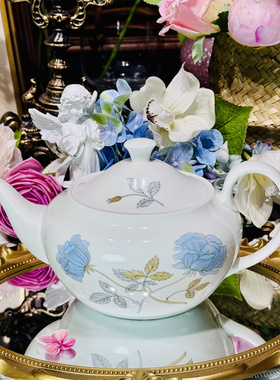 西洋古董 wedgwood ice rose 玫瑰花咖啡壶 现货
