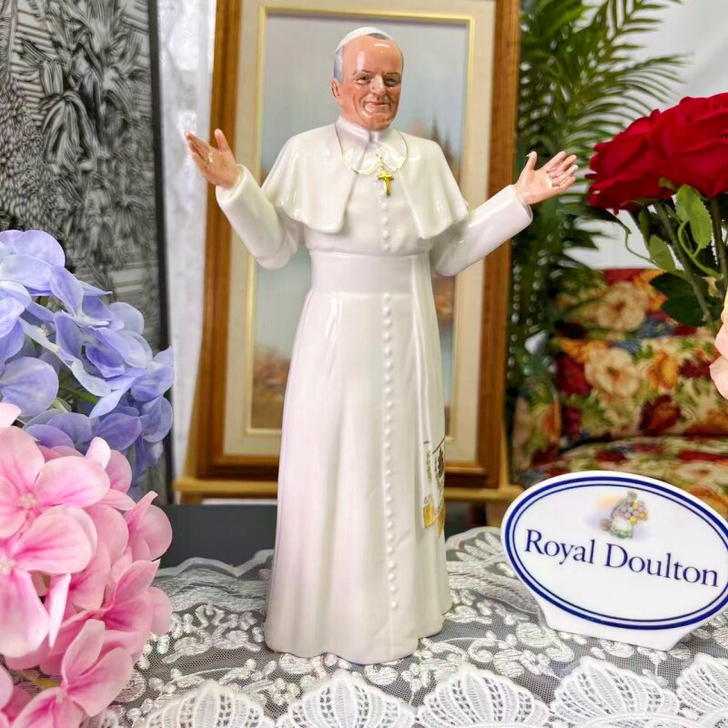 西洋古董 doulton道尔顿hn2888 pope john  paul瓷偶桌面摆件现货