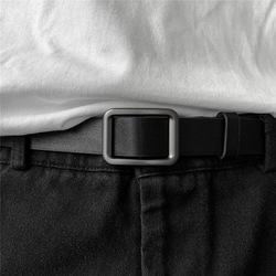 日本无印MUIl新款无孔工装裤腰带