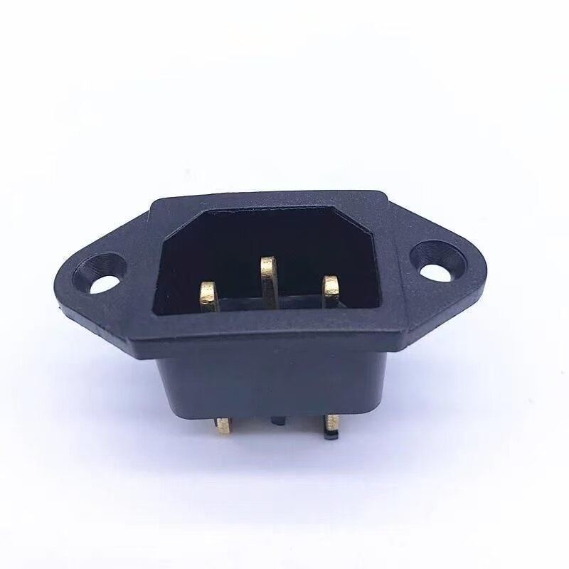 电饭锅煲通用电源插座插电口电压力锅品字插头配件铜脚黑三角3脚