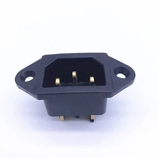 电饭锅煲通用电源插座插电口电压力锅品字插头配件铜脚黑三角3脚