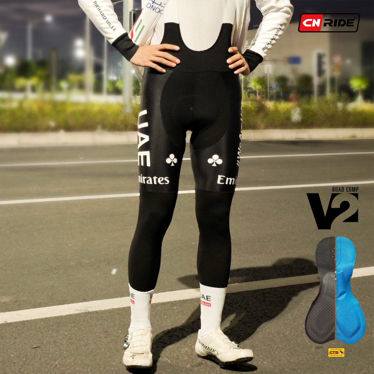 冬季UAE软壳防风背带骑行长裤