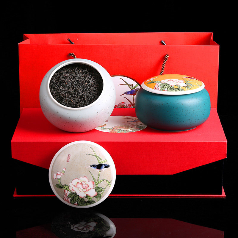 汤臣九鼎茶叶正山小种红茶武夷山桐木关红茶叶蜜香陶瓷礼盒装送礼