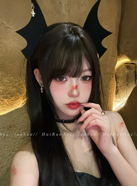 暗黑小恶魔蝙蝠发夹对夹头饰