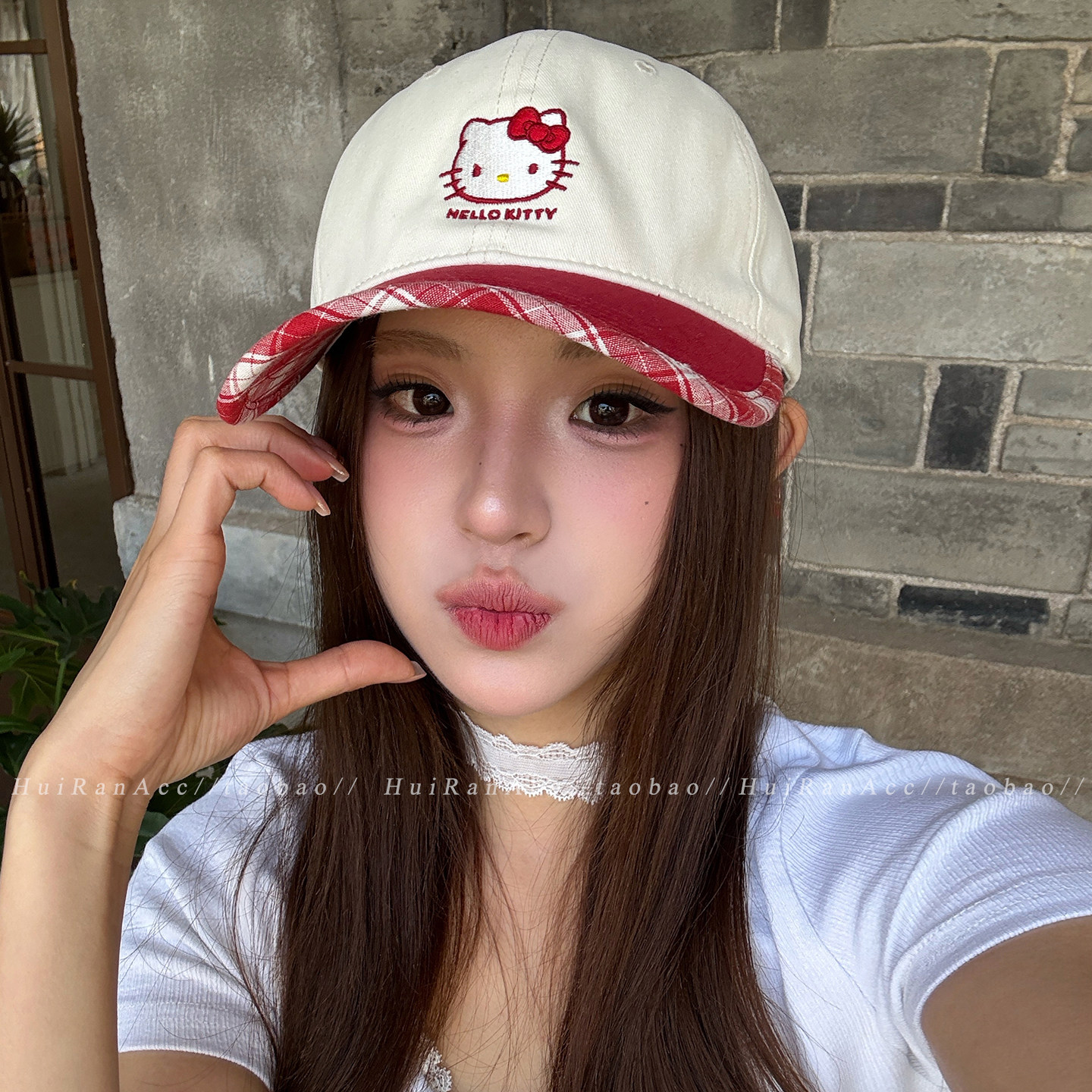 正版授权HelloKitty撞色棒球帽女2026新款可爱甜美显脸小鸭舌帽子