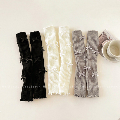 蝴蝶结袜套针织中筒袜女秋冬袜子