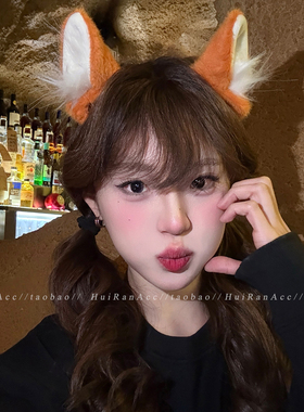 疯狂动物城狐狸尼克耳朵毛绒发夹女2026新款侧边刘海夹子发卡发饰