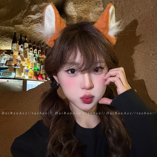 狐狸尼克耳朵毛绒发夹女高级感