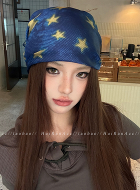 设计感星星海洋y2k设计方巾头巾