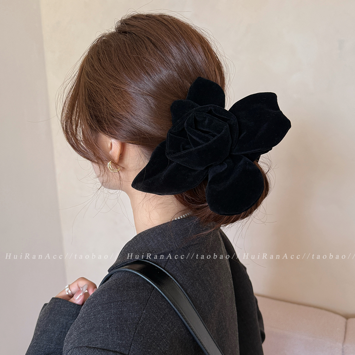 丝绒花朵高弹力大肠发圈女2025新款高级感马尾丸子头发卡绝美发饰