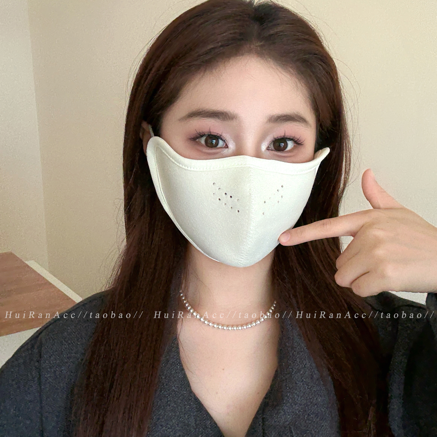 加厚暖绒保暖口罩女2025新款秋冬季骑行防风防寒透气面罩全脸防护