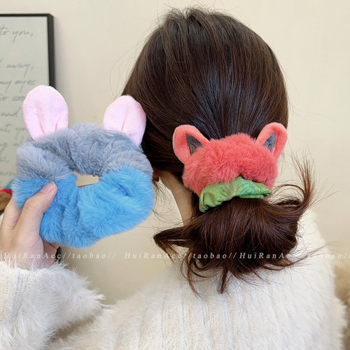 疯狂动物城尼克朱迪毛绒大肠发圈