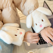 毛绒袖 成人上班外出防寒套袖 套2026秋冬新款 防污小清新羽绒服护袖