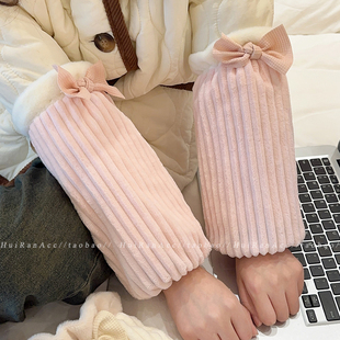 2026秋冬新款纯色袖套长款女款办公室工作干活防污防脏羽绒服套袖