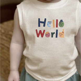 宝宝百搭背心夏季冰丝薄款无袖上衣基础弹力凉快背心男女儿童半袖