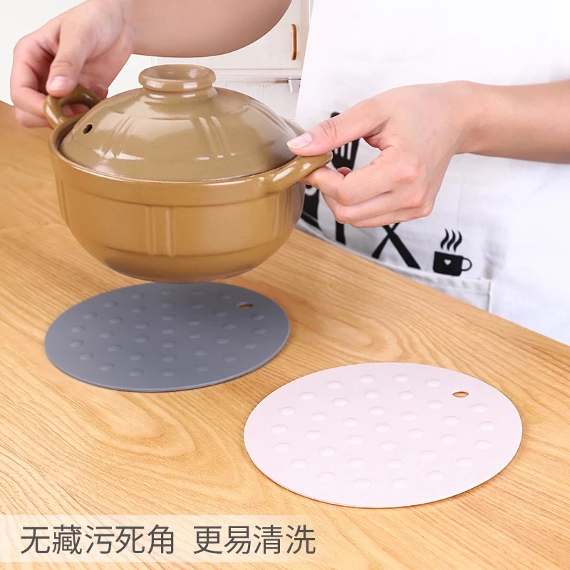 圆形硅胶厨房防烫耐热盘杯餐桌垫