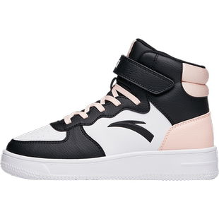 安踏女童高帮棉板鞋加绒2025秋冬季新款儿童防水防滑休闲运动鞋子