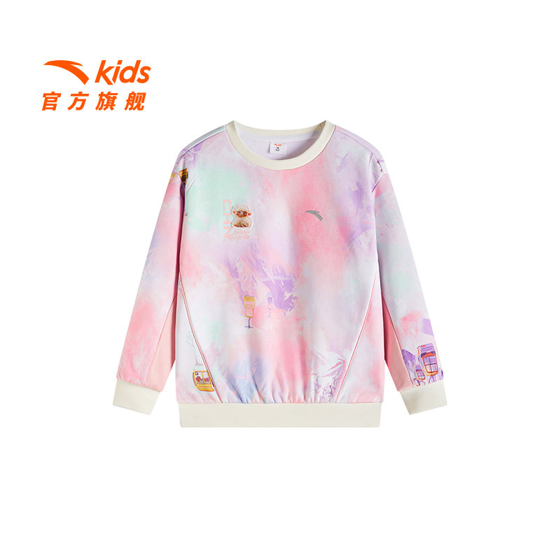 安踏儿童冬季女小童针织套头衫