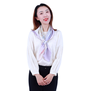 瑞蚨祥专柜款原创桑蚕真丝丝巾小方巾教师送礼妈妈披肩双面异色