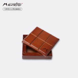 马蒂尼6色实木榉木固体水彩颜料盒巧克力型木盒保湿盒便携保湿密封初学者迷你水粉调色盒写生颜料水彩分装盒