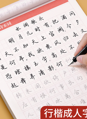 行楷字帖成人练字行书临摹练字帖成年钢笔书法写字帖公务员男生女生漂亮大气练字本专用初高中生字贴控笔训练反复使用练习硬笔速成