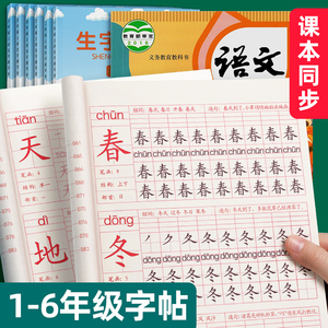 一年级二年级三小学生练字帖四五六字帖上册下册每日一练笔画笔顺练语文生字同步描红人教版专用练习写字硬笔书法练字本贴儿童楷书