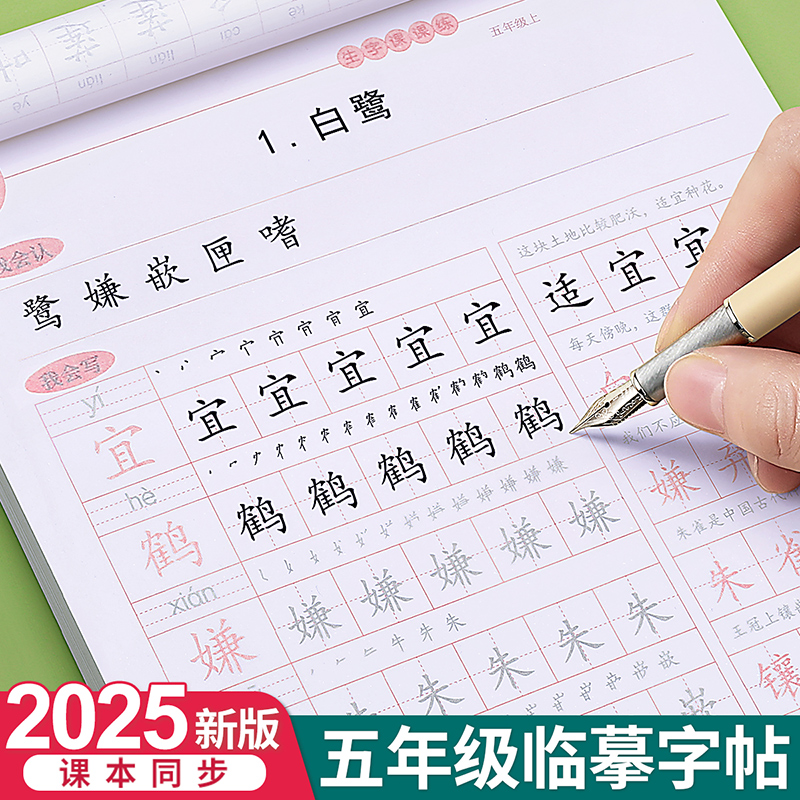 五年级上下册同步练字帖控笔训练