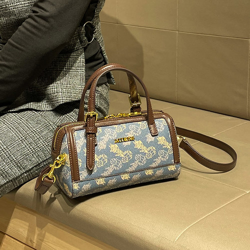 MIEKS包包女2026新款时尚小枕头包手提包百搭波士顿单肩斜挎包女