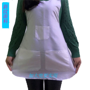纺织厂工作白围裙纺纱织布印染厂不粘毛纯白围裙围腰印字3