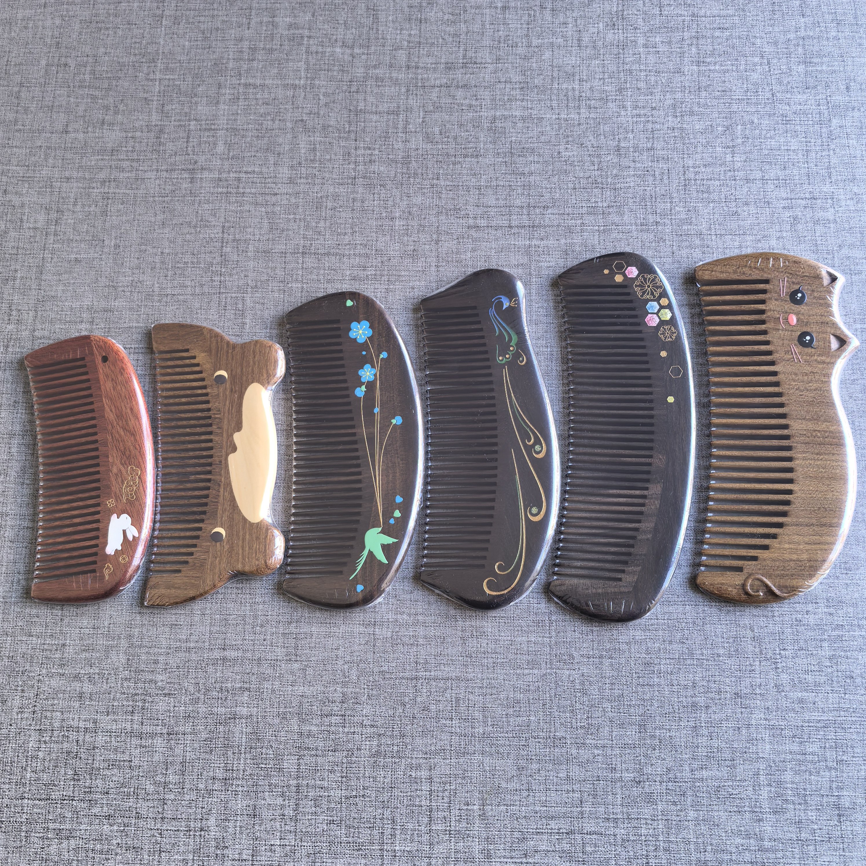 谭木匠梳子礼盒青梅雀翎二懒猫公主逗逗熊天然材质母亲节礼物