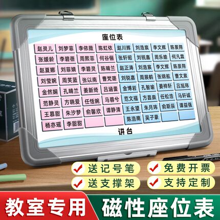 定制班级磁性座位表姓名牌磁吸座位可移动姓名贴磁铁教室讲台学生名字座牌活动排座位午托学生点名神器编座位