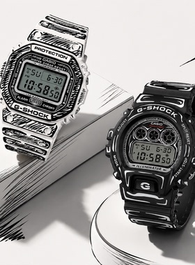 G-SHOCK卡西欧DW-5600JV-7漫画艺术家联名限定男电子表DW-6900JV