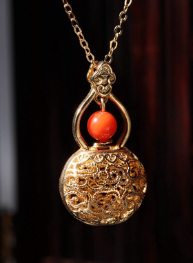 长久南方南方纯银饰品手工掐丝女款民族风香囊嘎乌盒轻奢项链吊坠