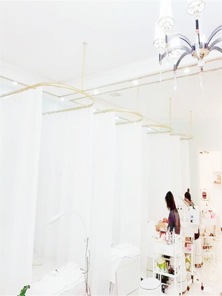Customized Iron Beauty Bed Curtain Rod U-Shaped Curtain Rod Gauze Curtain Support Frame Health Center Physiotherapy Bed Partition