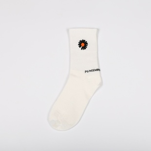 权志龙2.0小雏菊袜子中筒长袜子GD同款潮袜情侣款